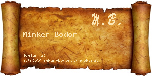 Minker Bodor névjegykártya